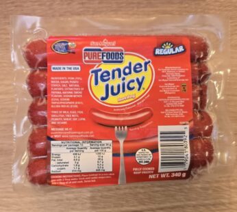 PUREFOODS TENDER JUICY HOTDOGS REGULAR 340G